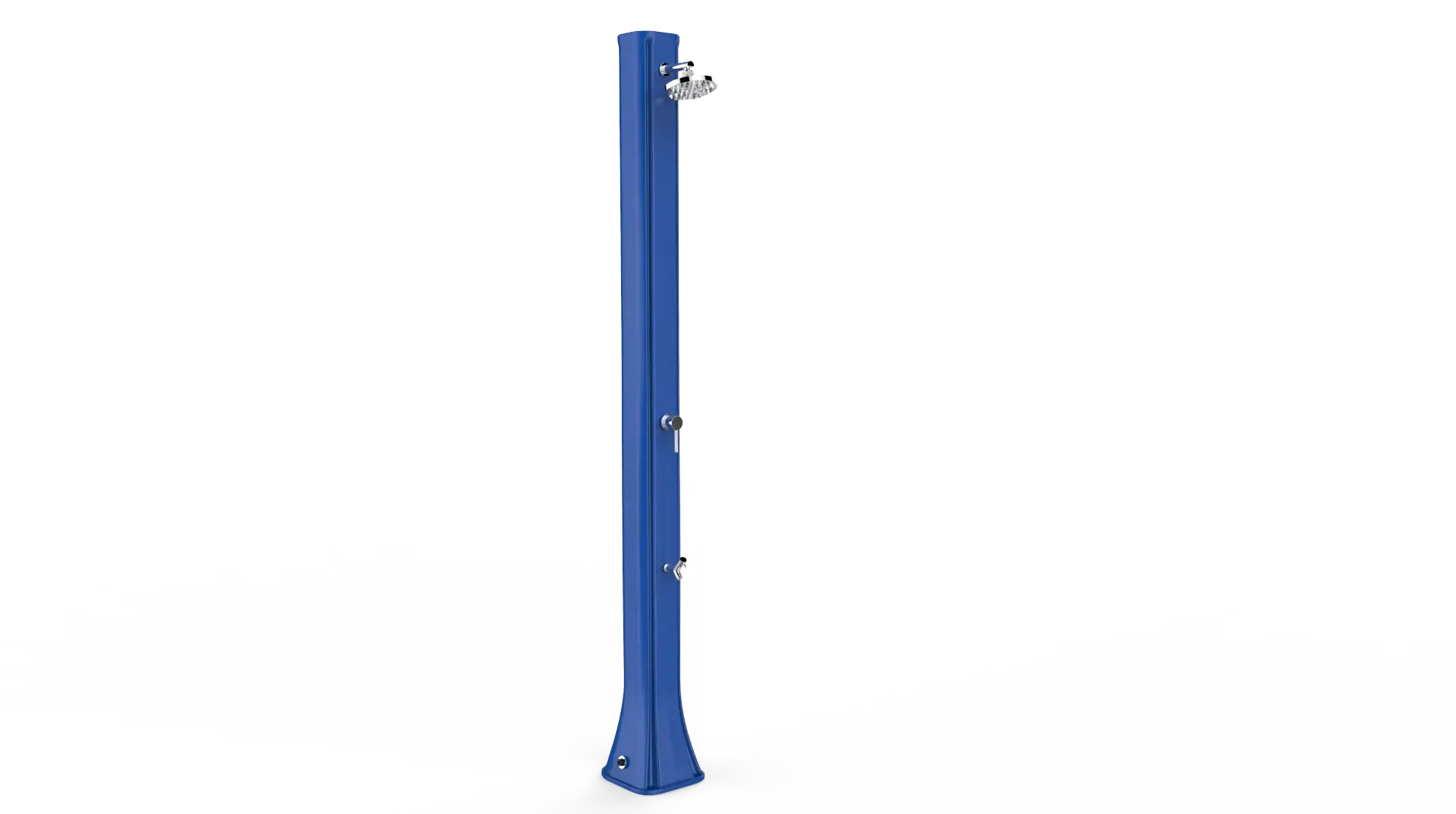 Doccia solare blu per giardino dal design moderno, ideale per emozionanti momenti all’aperto