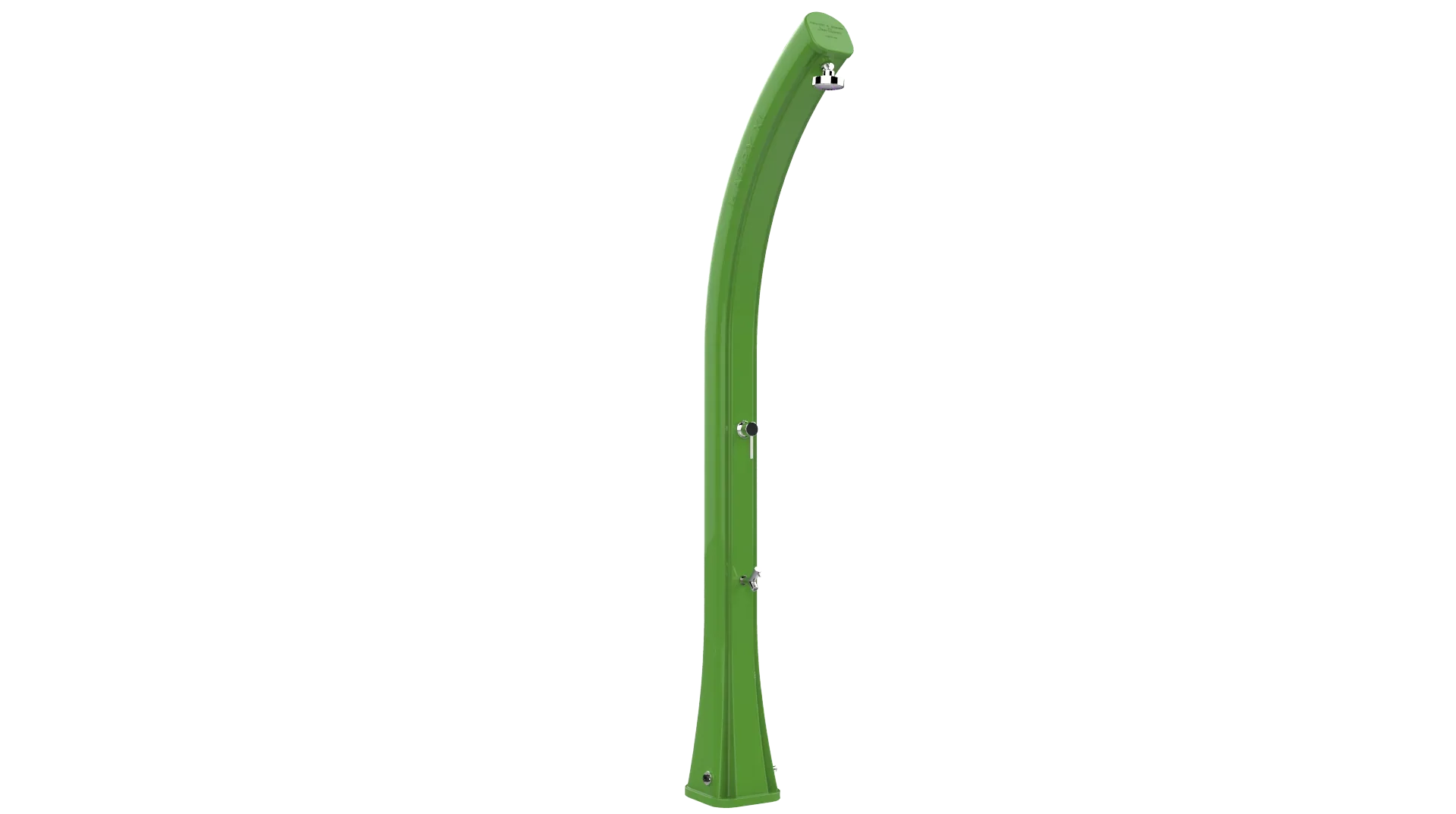 Doccia solare verde per piscina e giardino dal design moderno, riscaldamento ecologico