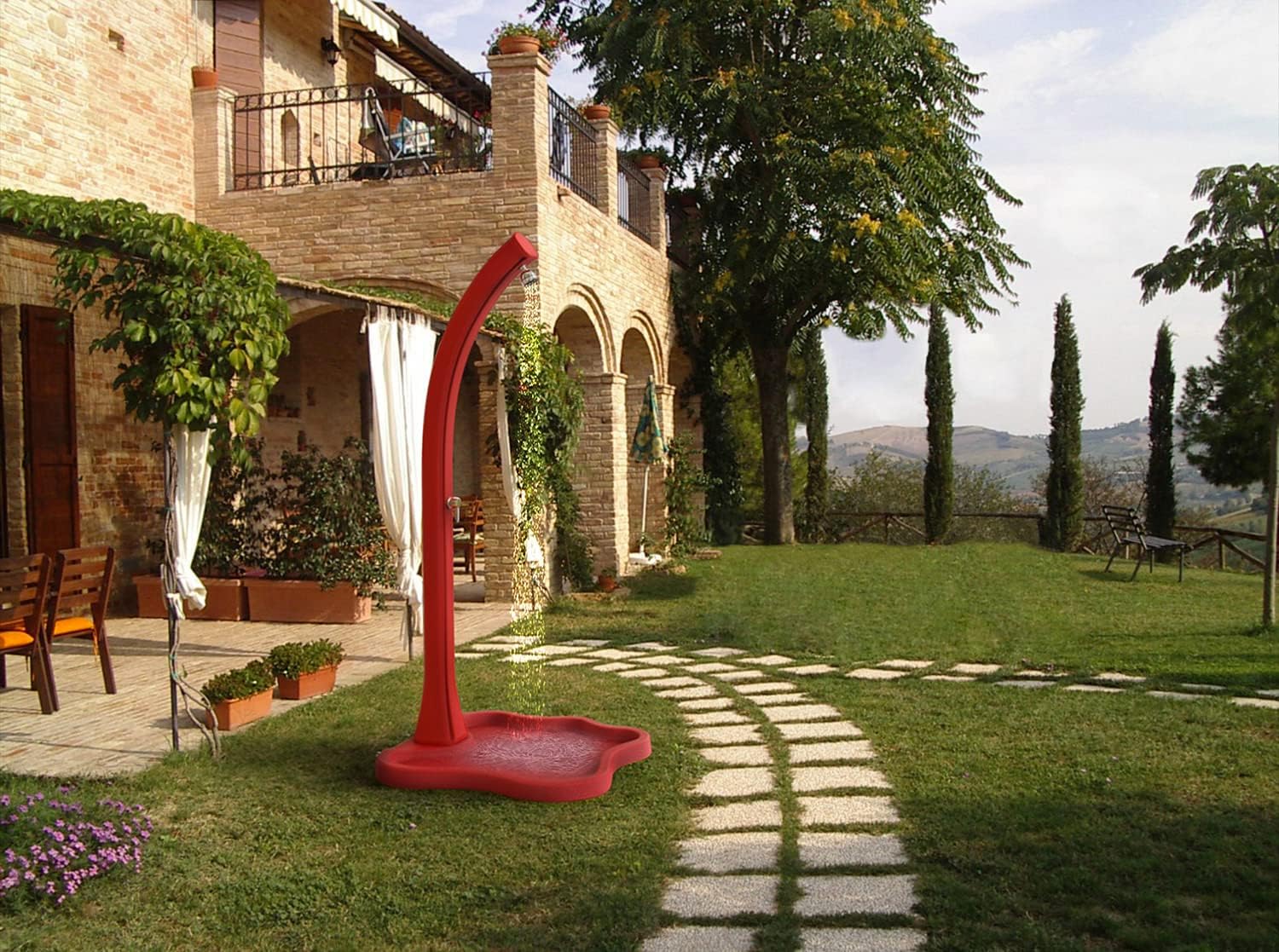 Piatto Doccia da Esterno in Polietilene HD Arkema Lake per Giardino e Piscina